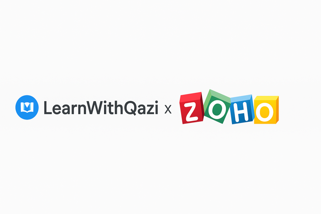 Affiliated Banner learnwithqazi and Zoho